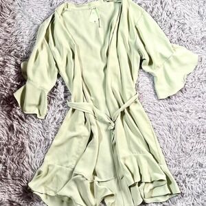 Pastel Twee Coquette Minimalist Soft Girl Fairy Core Whimsical Ruffle Wrap Dress